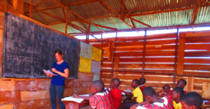 Teaching during the volunteering activity